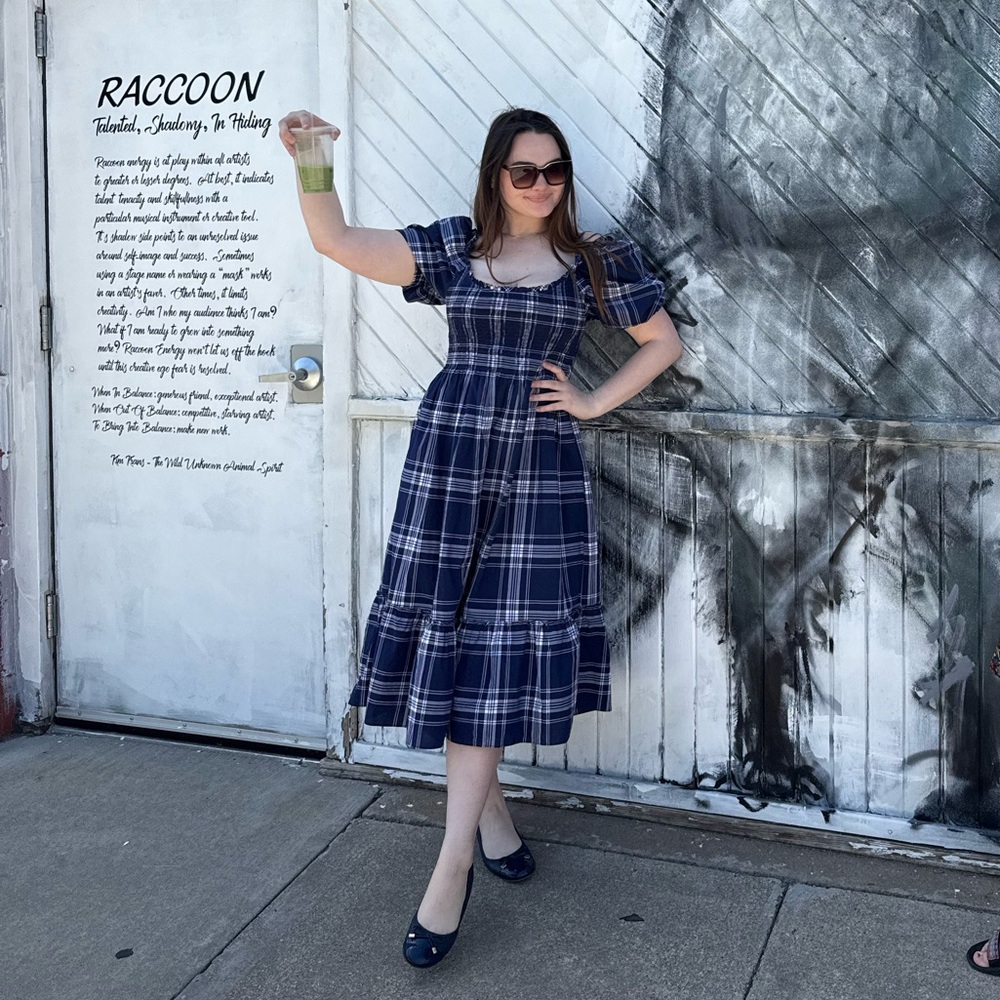 Hill House Navy Spring Plaid Louisa Napdress - Picture 2 of 2